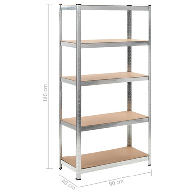 Storage Shelves 2 pcs 90x40x180 cm MDF