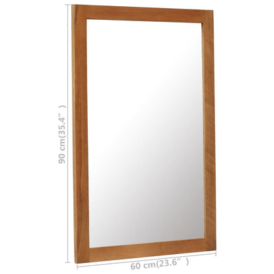 Mirror 60x90 cm Solid Oak Wood