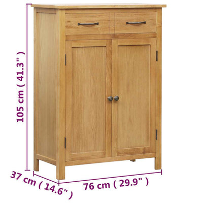 Shoe Cabinet 76x37x105 cm Solid Oak Wood