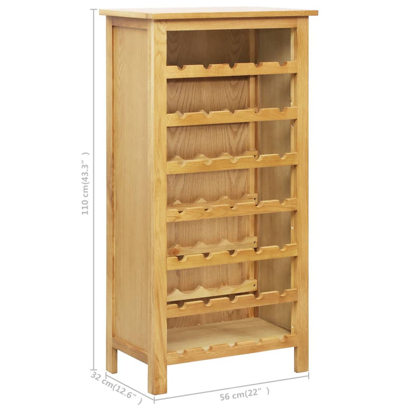 Wine Cabinet 56x32x110 cm Solid Oak Wood