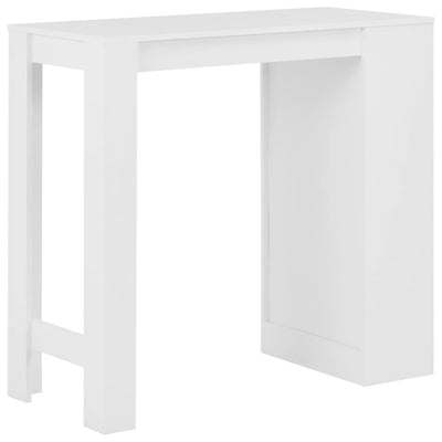 Bar Table with Shelf White 110x50x103 cm