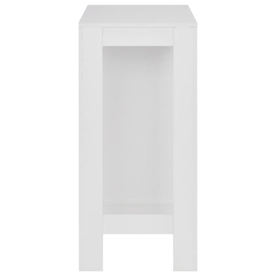 Bar Table with Shelf White 110x50x103 cm