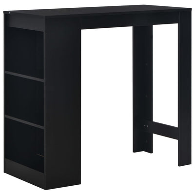 Bar Table with Shelf Black 110x50x103 cm