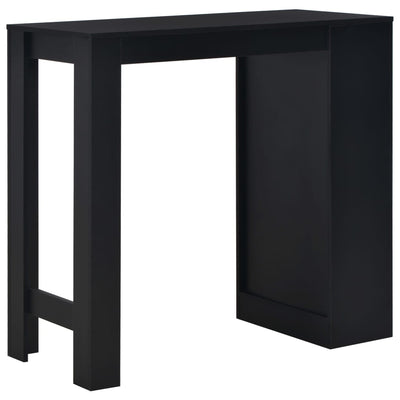 Bar Table with Shelf Black 110x50x103 cm