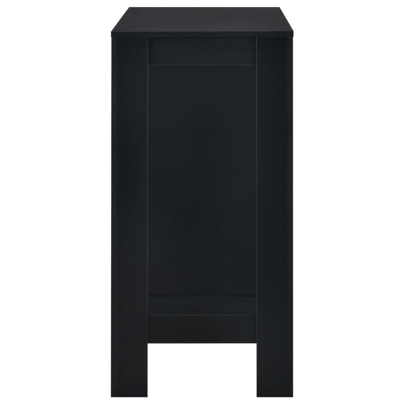 Bar Table with Shelf Black 110x50x103 cm