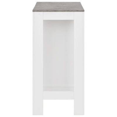 Bar Table with Shelf White 110x50x103 cm