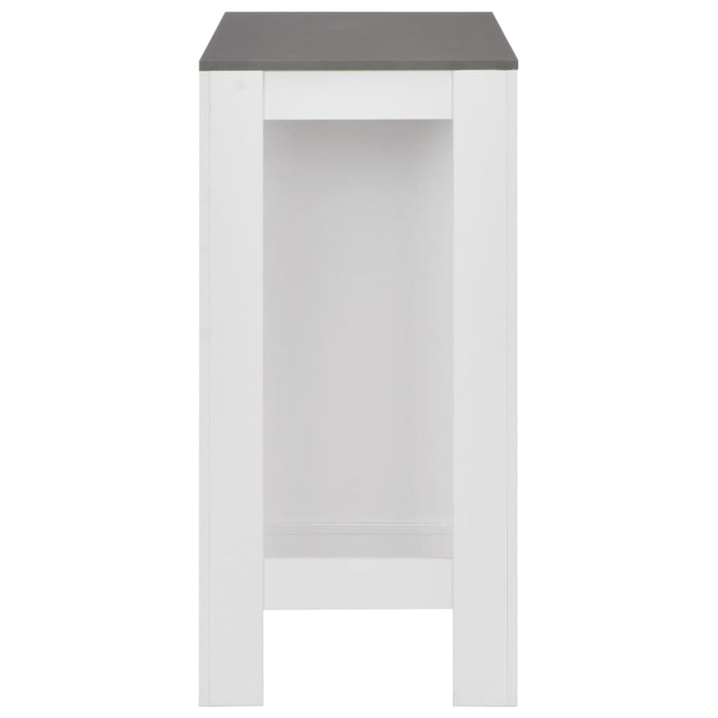 Bar Table with Shelf White 110x50x103 cm