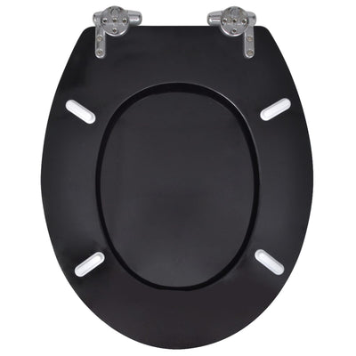 Toilet Seats with Soft Close Lids 2 pcs MDF Black