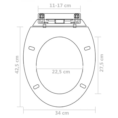 Toilet Seats with Soft Close Lids 2 pcs Plastic White