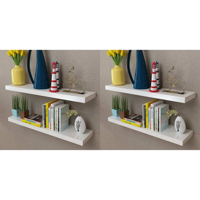 Wall Shelves 4 pcs White 80 cm