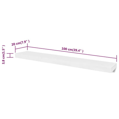 Wall Shelves 4 pcs White 100 cm