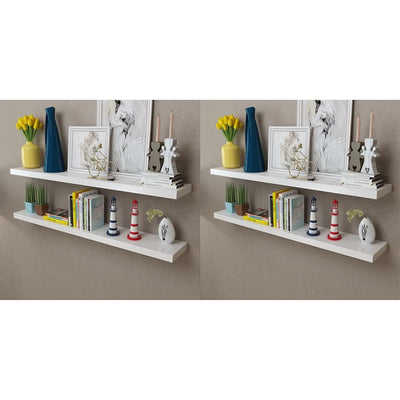 Wall Shelves 4 pcs White 120 cm