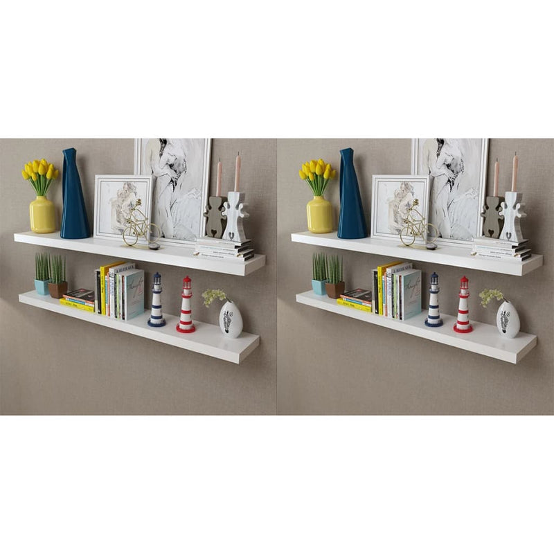 Wall Shelves 4 pcs White 120 cm