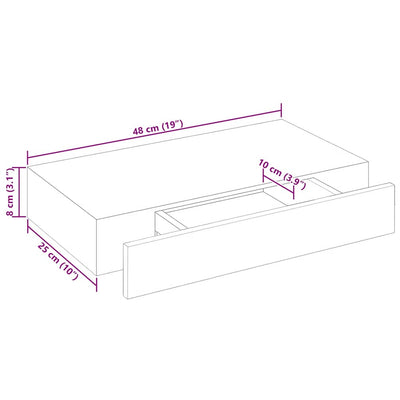 Floating Wall Shelves with Drawers 2 pcs White 48 cm
