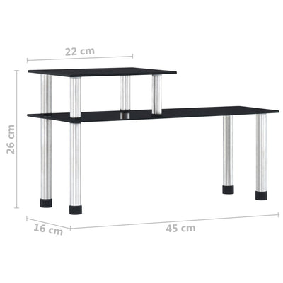 Kitchen Shelf Black 45x16x26 cm Tempered Glass