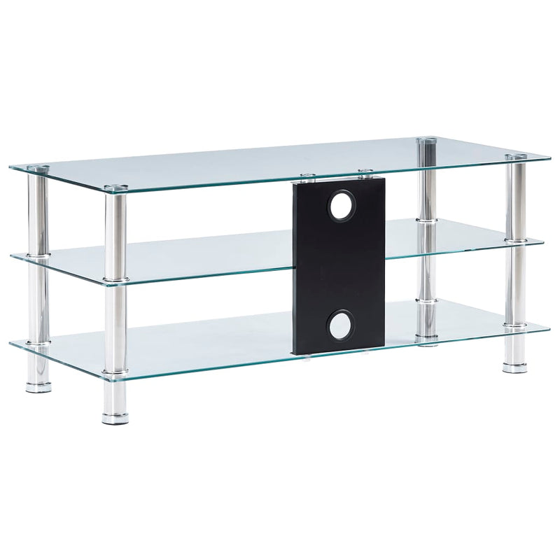 TV Stand Transparent 90x40x40 cm Tempered Glass