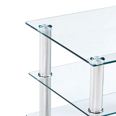 TV Stand Transparent 90x40x40 cm Tempered Glass