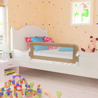 Toddler Safety Bed Rail Taupe 102x42 cm Polyester