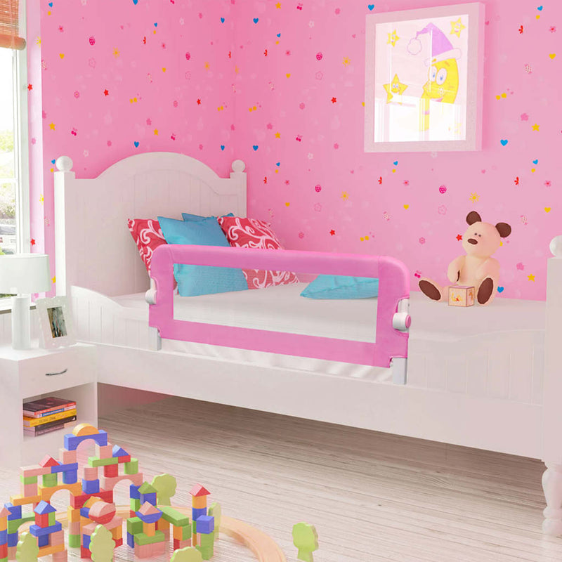 Toddler Safety Bed Rail Pink 120x42 cm Polyester