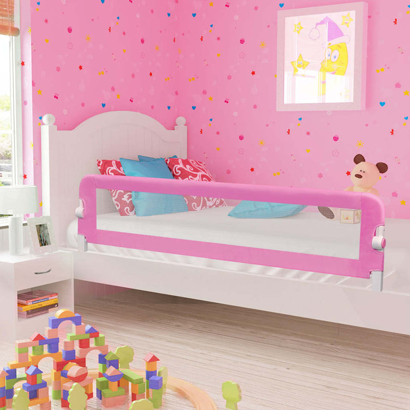 Toddler Safety Bed Rail Pink 180x42 cm Polyester