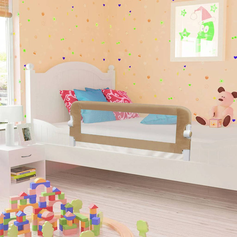 Toddler Safety Bed Rail Taupe 120x42 cm Polyester