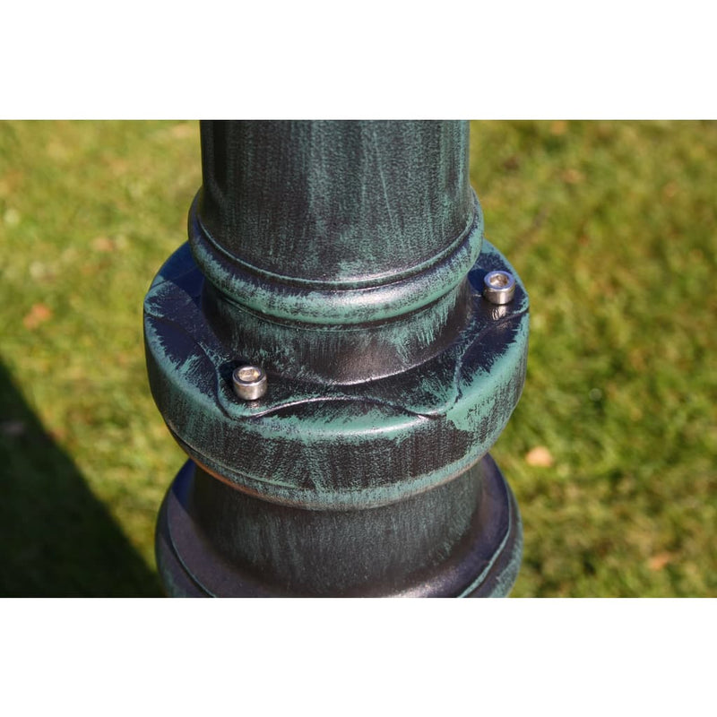 Garden Light Post 2-arms 215 cm Dark Green/Black Aluminium