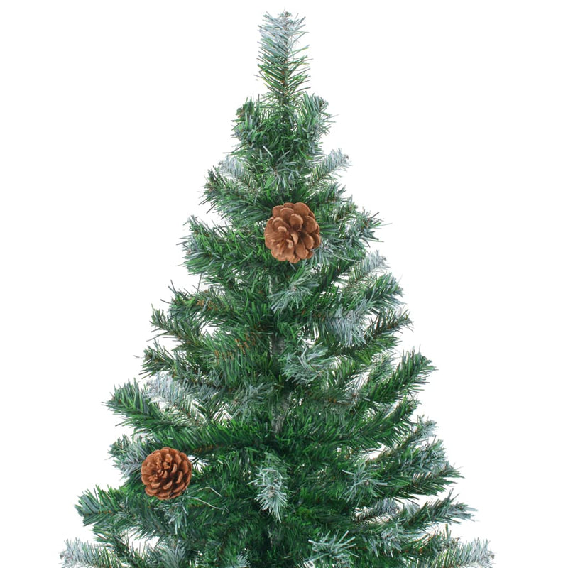 Frosted Christmas Tree with Pinecones 150 cm