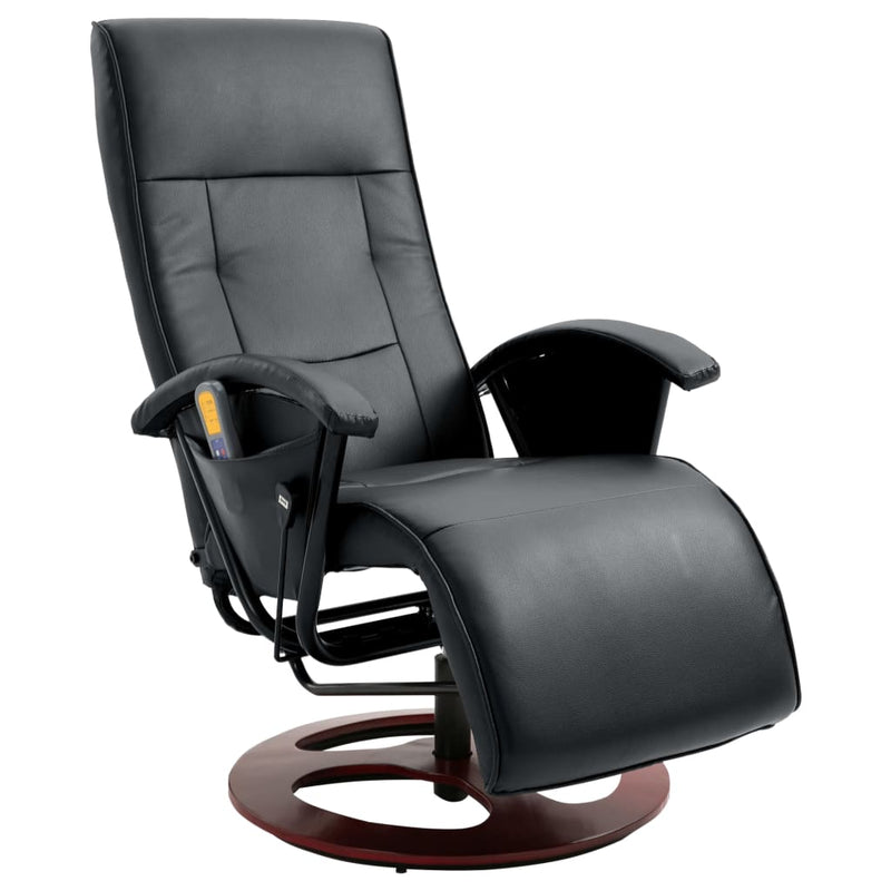 Massage Chair Black Faux Leather