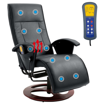 Massage Chair Black Faux Leather