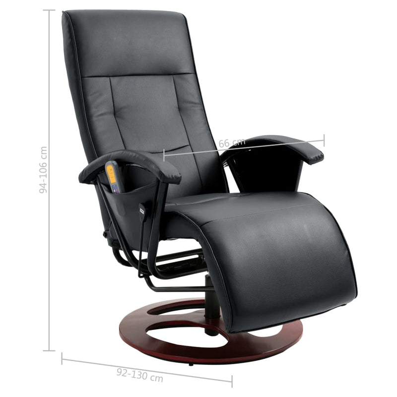 Massage Chair Black Faux Leather