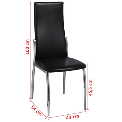 Dining Chairs 4 pcs Black Faux Leather