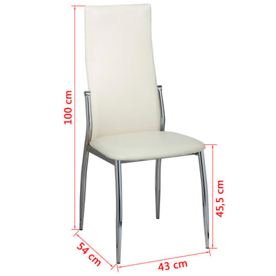 Dining Chairs 2 pcs White Faux Leather