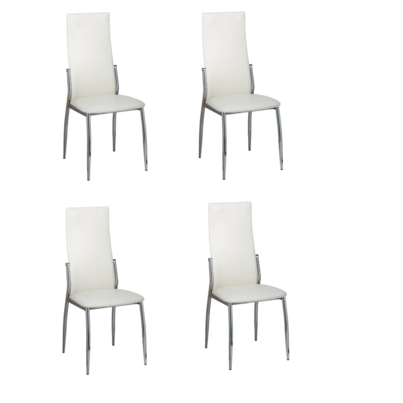 Dining Chairs 4 pcs White Faux Leather