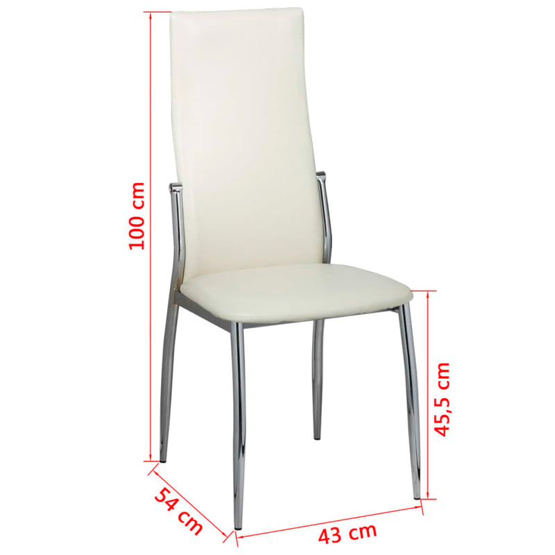 Dining Chairs 4 pcs White Faux Leather