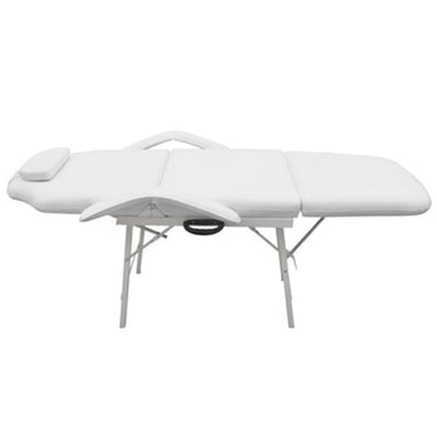 Portable Facial Treatment Chair Faux Leather 185x78x76 cm White