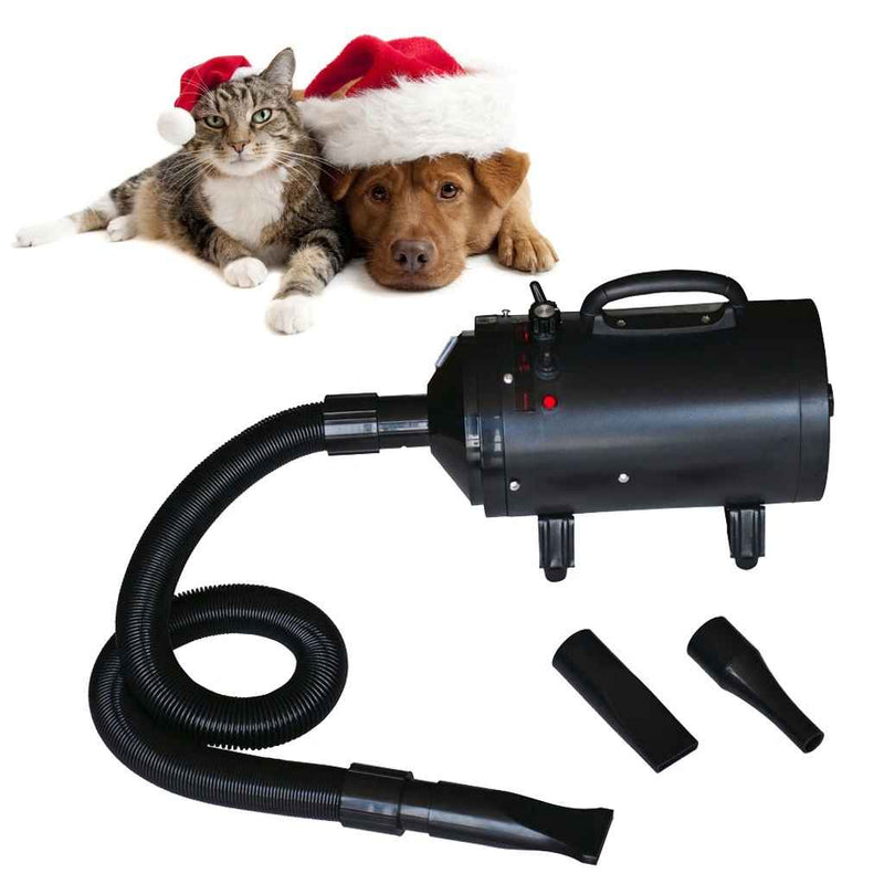 Dog Hair Dryer with 3 Nozzles Black 2400 W