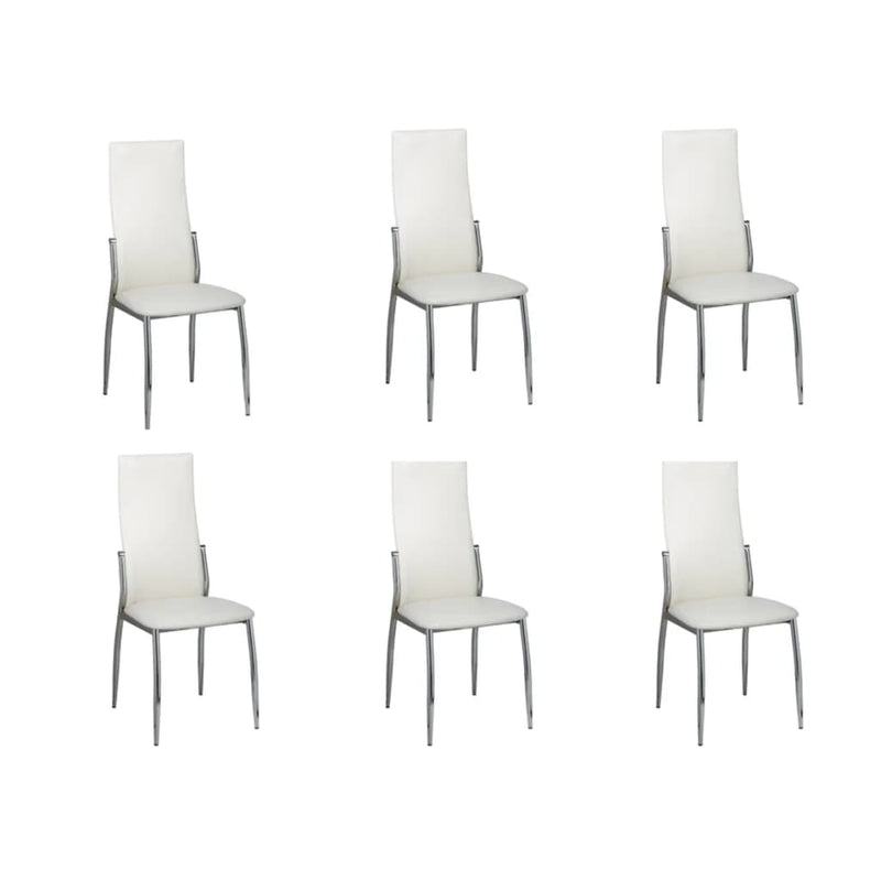 Dining Chairs 6 pcs White Faux Leather