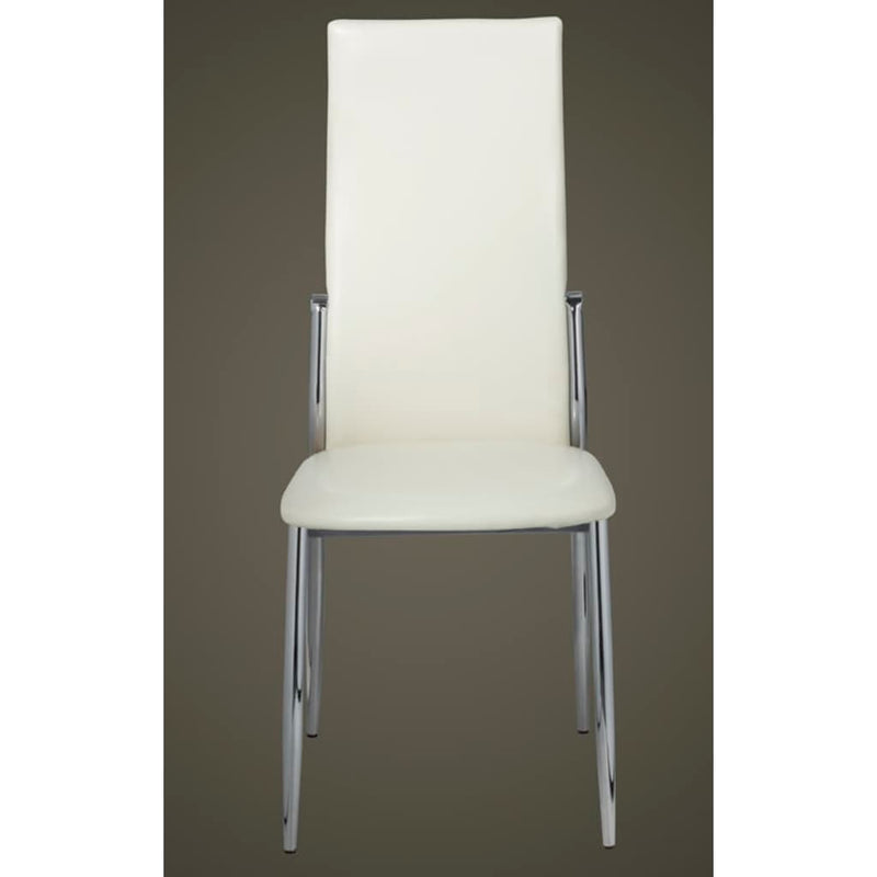 Dining Chairs 6 pcs White Faux Leather