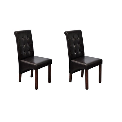 Dining Chairs 2 pcs Brown Faux Leather