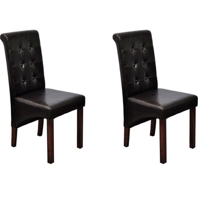 Dining Chairs 2 pcs Brown Faux Leather