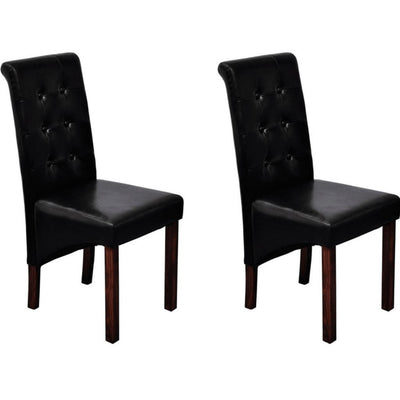 Dining Chairs 2 pcs Black Faux Leather