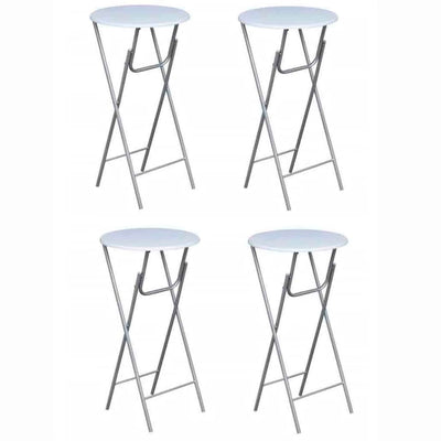 Bar Tables 4 pcs with MDF Tabletop White