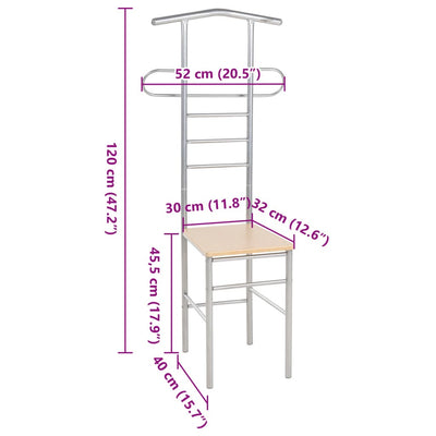 Gentleman's Valet Chairs 2 pcs Metal