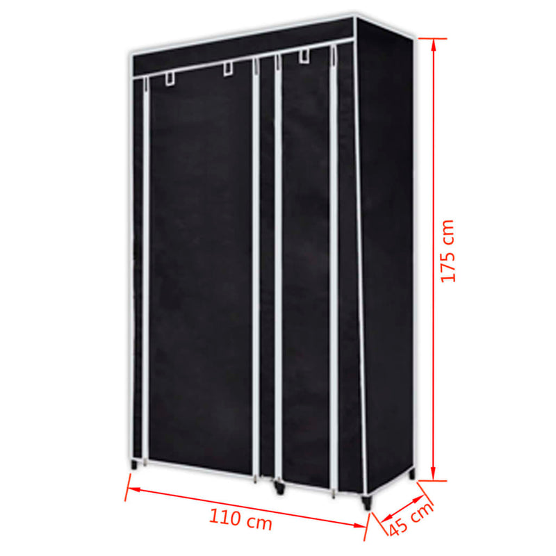 Wardrobes 2 pcs Black Fabric