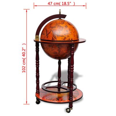 Globe Bar Wine Stand Eucalyptus Wood