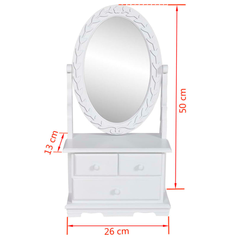 Vanity Makeup Table with Oval Swing Mirror MDF