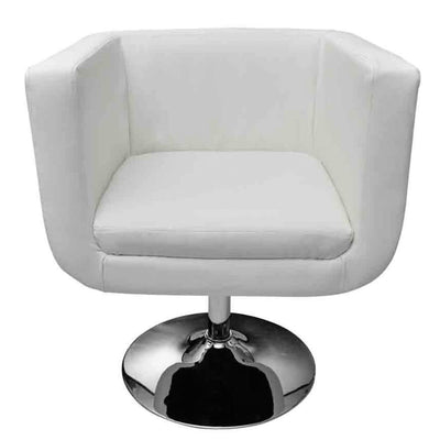 Bar Stool White Faux Leather