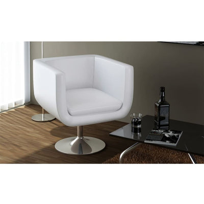 Bar Stool White Faux Leather