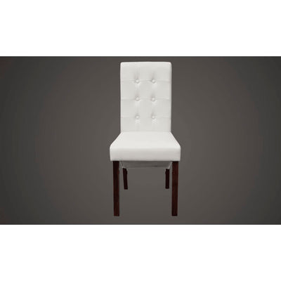 Dining Chairs 4 pcs White Faux Leather