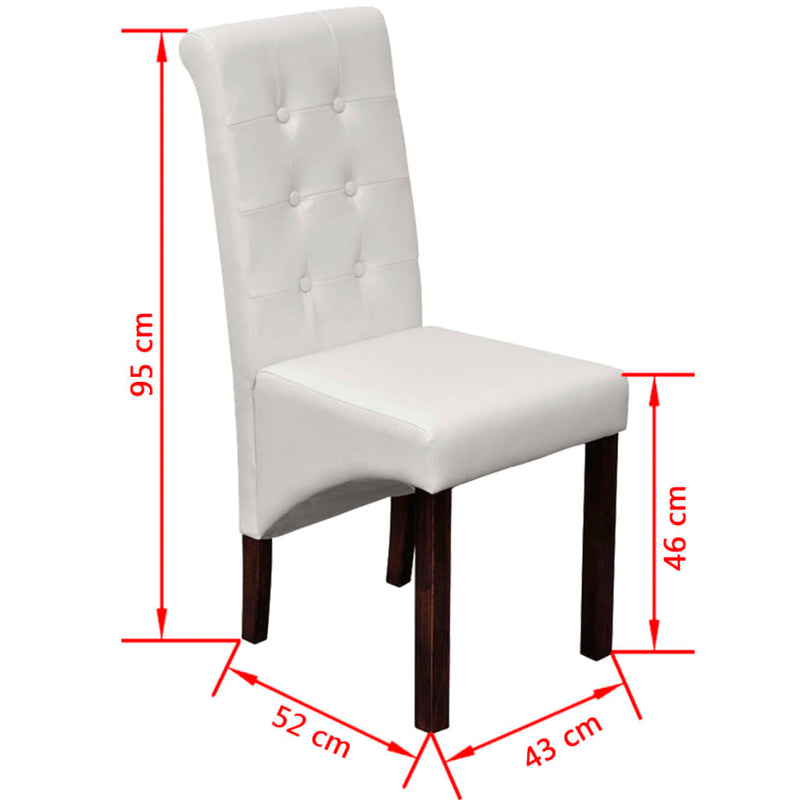 Dining Chairs 4 pcs White Faux Leather